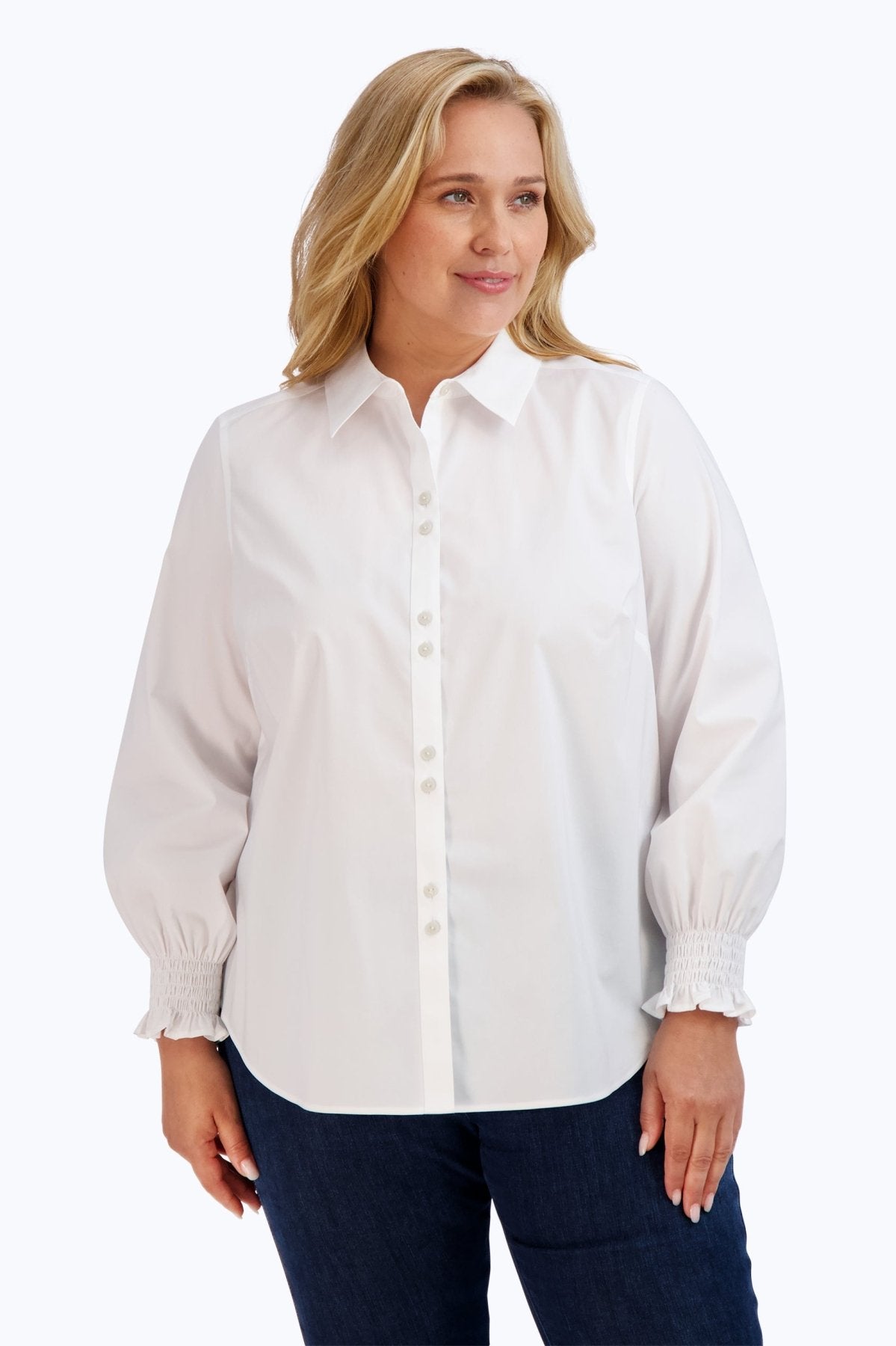 Olivia Plus Stretch No Iron Shirt- Foxcroft