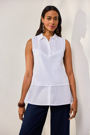 Sasha Knit-Woven Sleeveless Layering Tunic