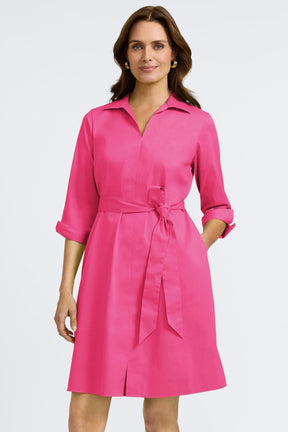 Agnes Stretch Matte Sateen 3/4 Sleeve Dress