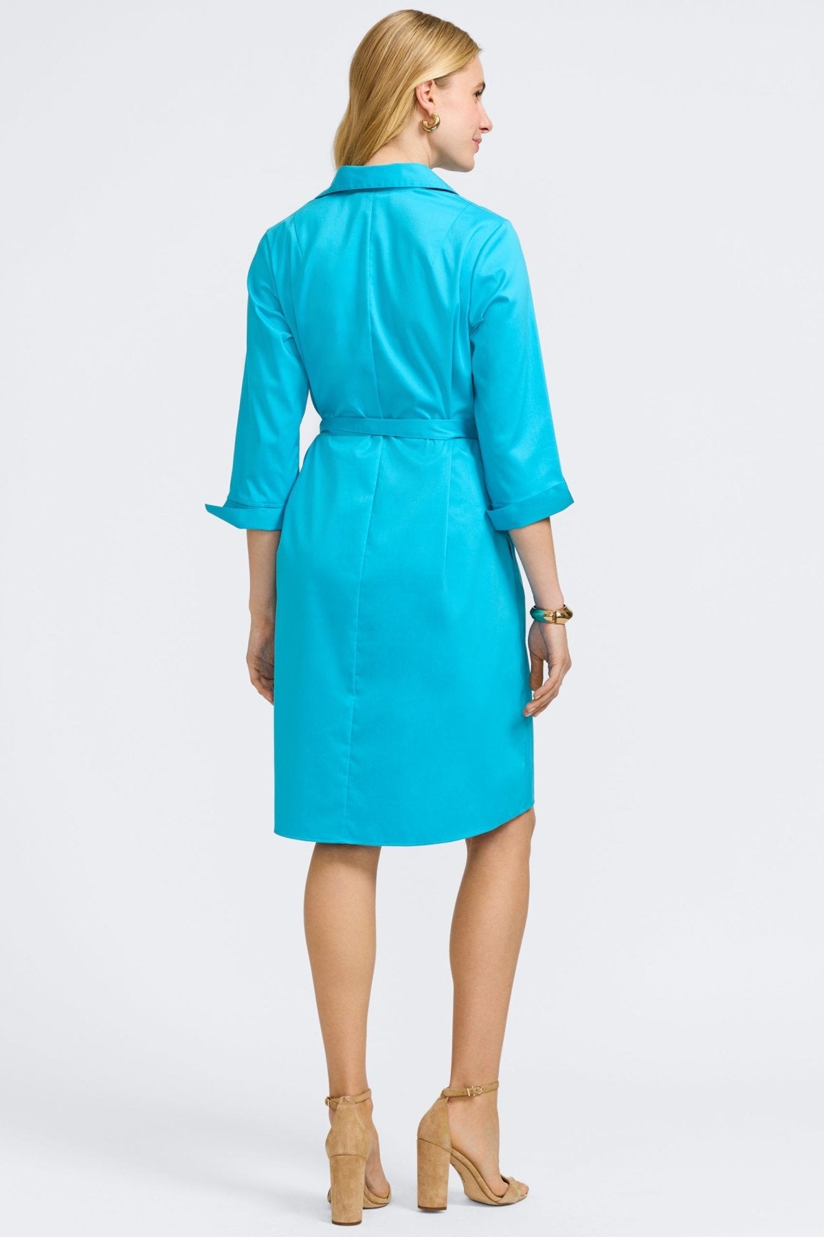 Agnes Stretch Matte Sateen 3/4 Sleeve Dress