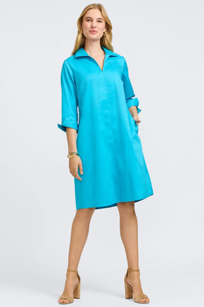 Agnes Stretch Matte Sateen 3/4 Sleeve Dress