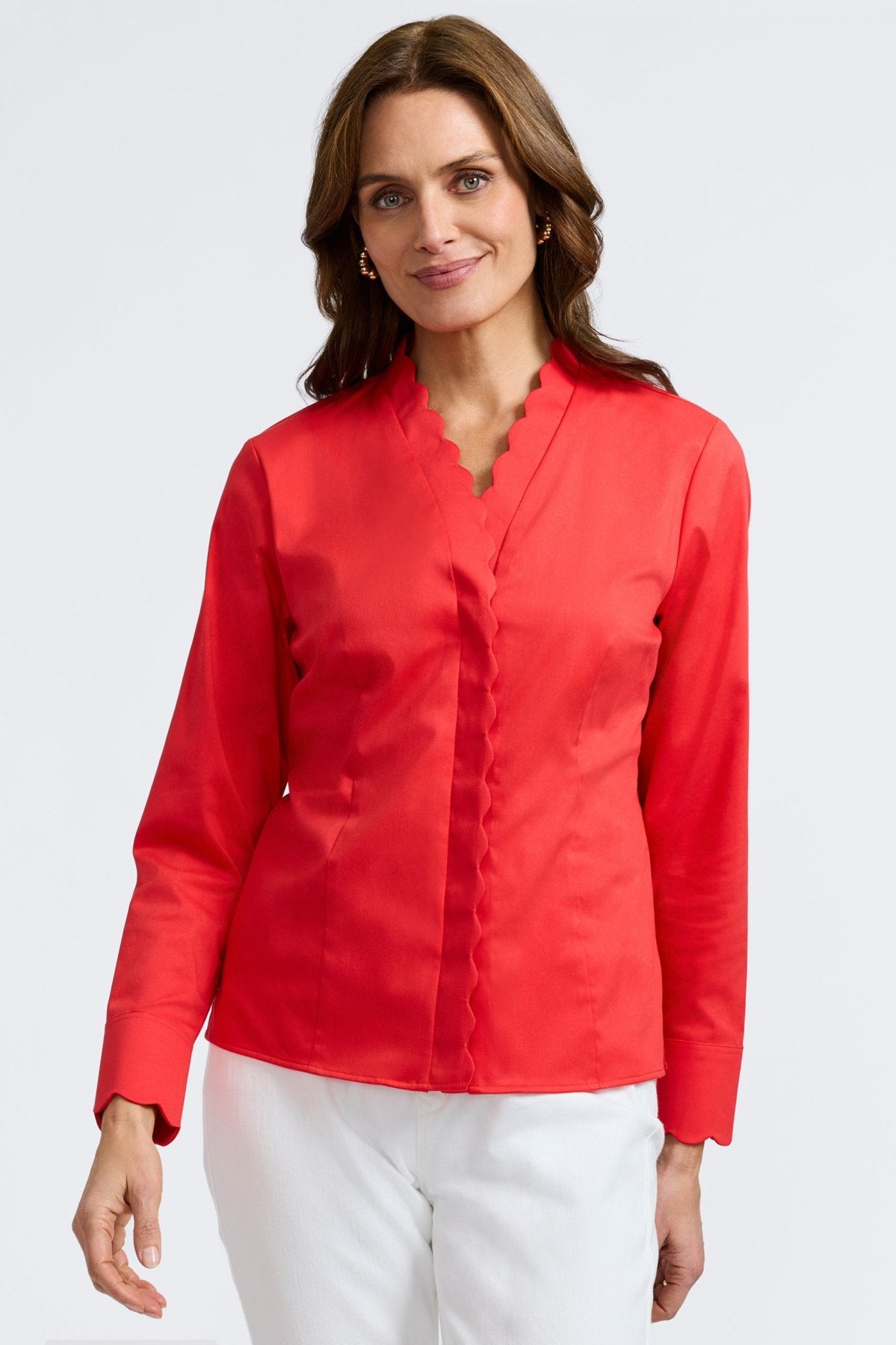 Bridget Stretch Matte Sateen No Iron Long Sleeve Shirt