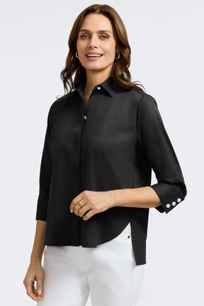 Pearl No Iron Stretch Matte Sateen 3/4 Sleeve Shirt