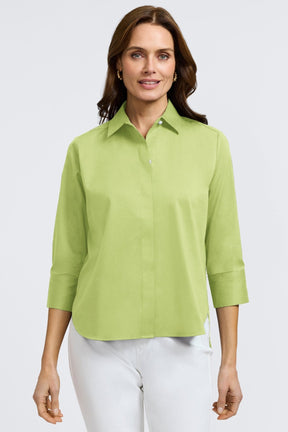 Pearl No Iron Stretch Matte Sateen 3/4 Sleeve Shirt