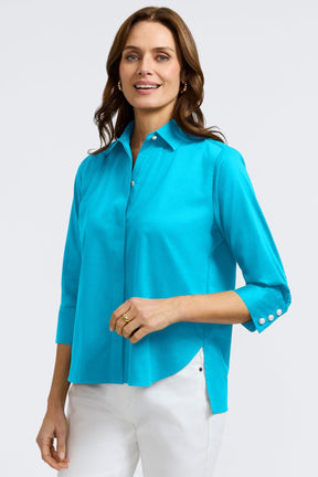 Pearl No Iron Stretch Matte Sateen 3/4 Sleeve Shirt