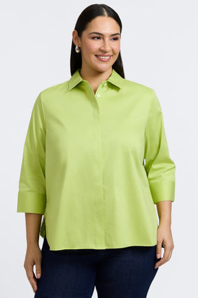 Pearl Plus No Iron Stretch Matte Sateen 3/4 Sleeve Shirt