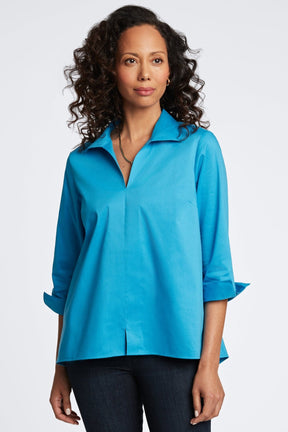 Agnes No Iron Stretch Sateen Shirt