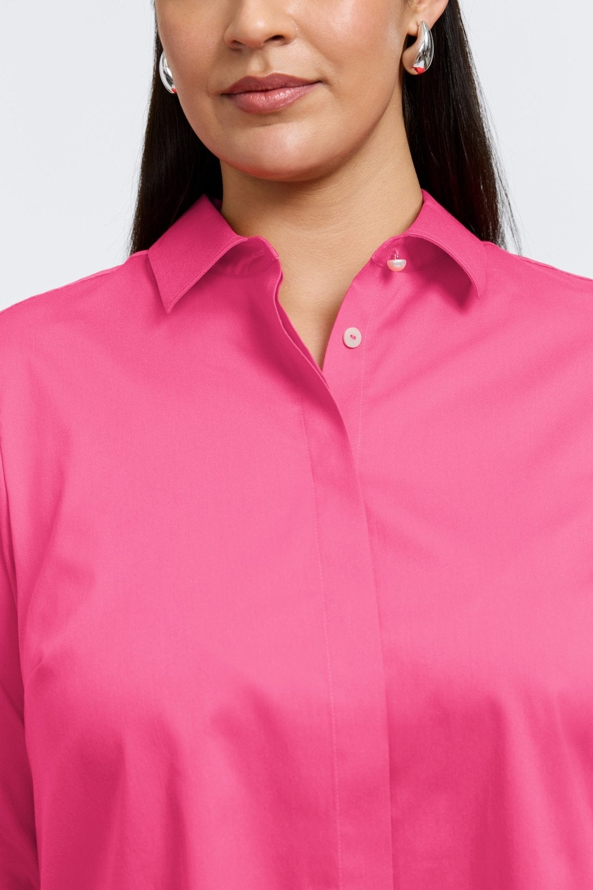 Pearl Plus No Iron Stretch Matte Sateen 3/4 Sleeve Shirt