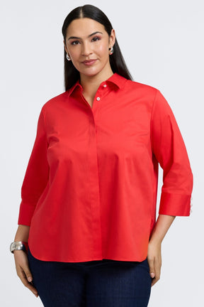 Pearl Plus No Iron Stretch Matte Sateen 3/4 Sleeve Shirt