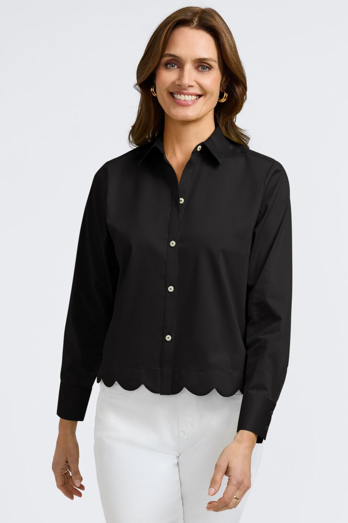 Scarlett No Iron Stretch Matte Sateen Long Sleeve Shirt