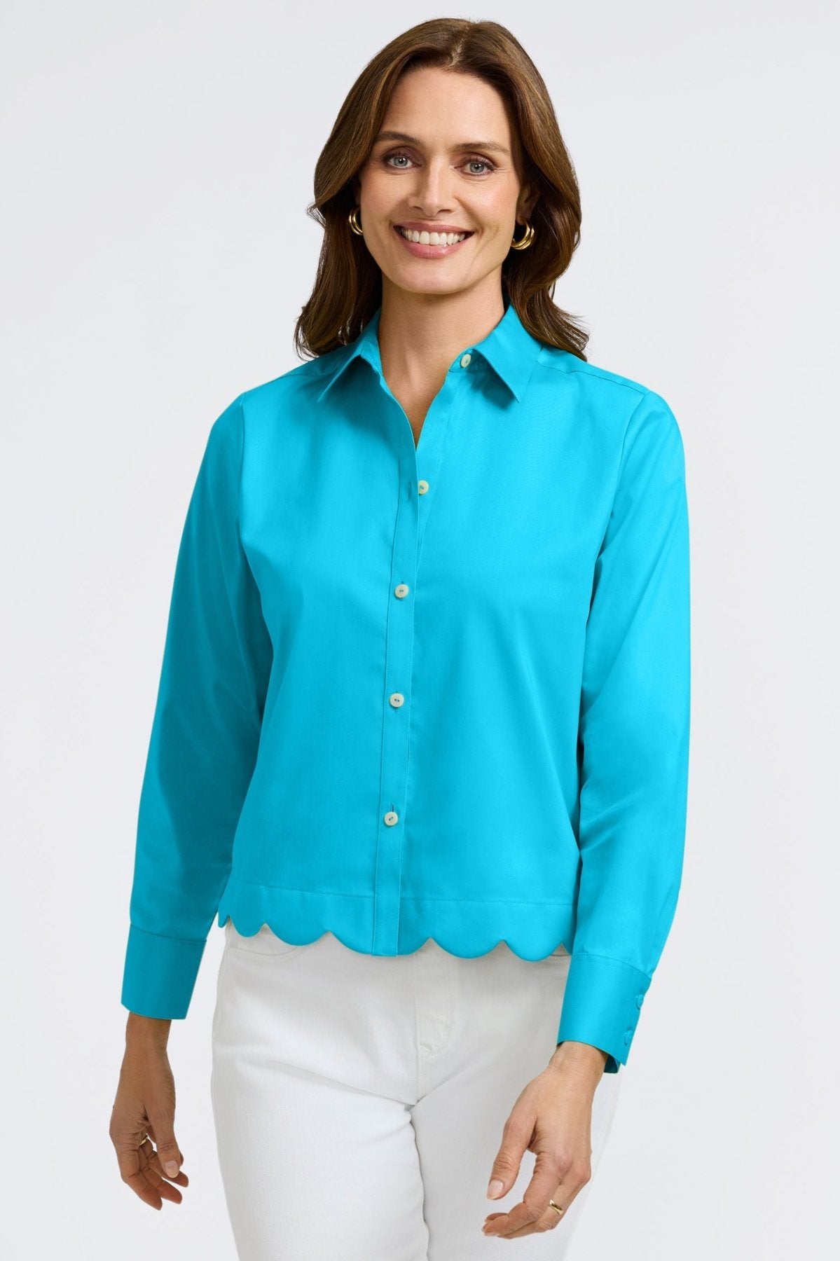 Scarlett No Iron Stretch Matte Sateen Long Sleeve Shirt