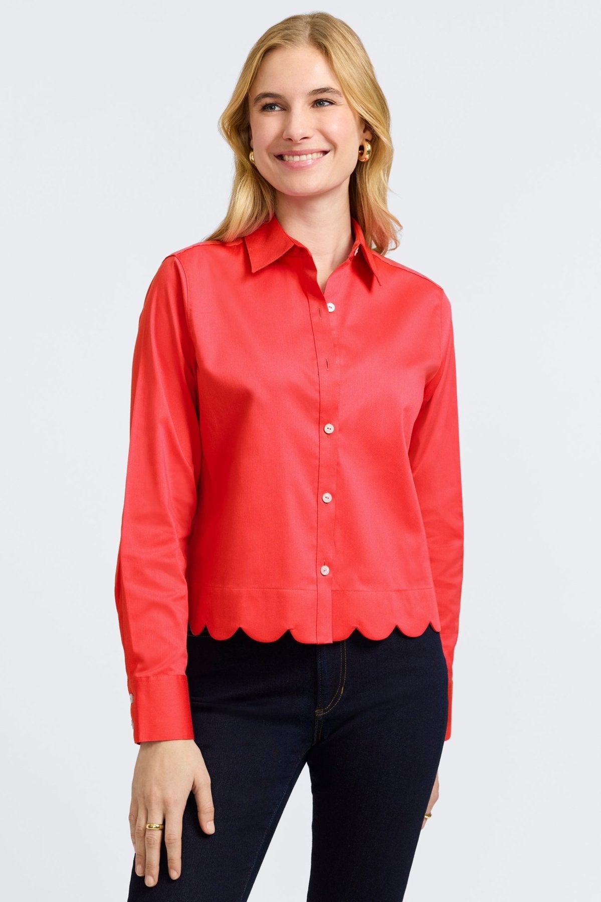 Scarlett No Iron Stretch Matte Sateen Long Sleeve Shirt