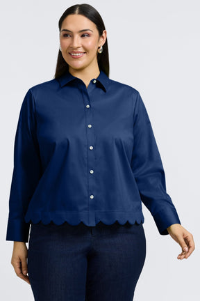 Scarlett Plus No Iron Stretch Matte Sateen Long Sleeve Shirt