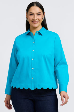 Scarlett Plus No Iron Stretch Matte Sateen Long Sleeve Shirt