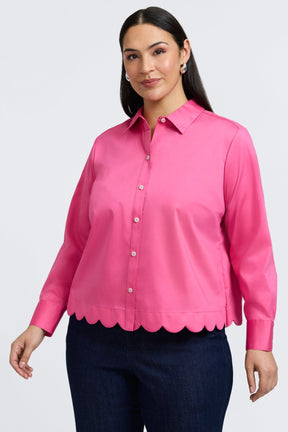 Scarlett Plus No Iron Stretch Matte Sateen Long Sleeve Shirt