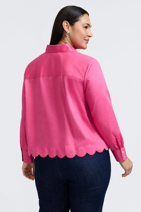 Scarlett Plus No Iron Stretch Matte Sateen Long Sleeve Shirt