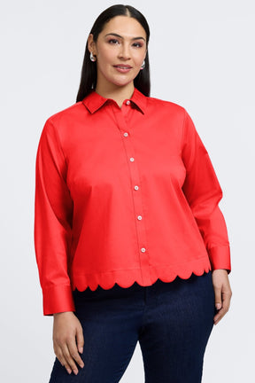 Scarlett Plus No Iron Stretch Matte Sateen Long Sleeve Shirt