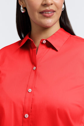 Scarlett Plus No Iron Stretch Matte Sateen Long Sleeve Shirt