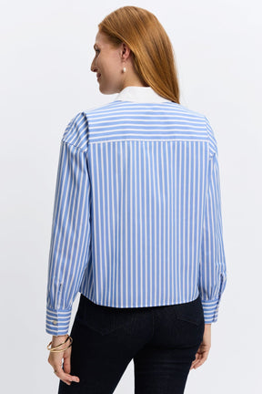 Marina Stretch No Iron Stripe Pocket Shirt