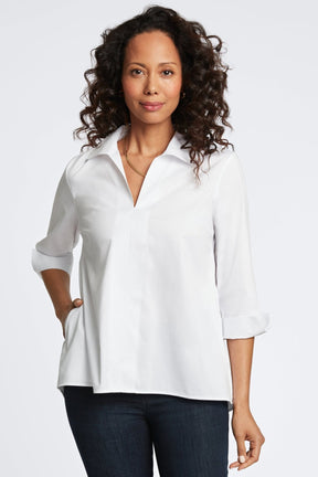 Agnes No Iron Stretch Sateen Shirt