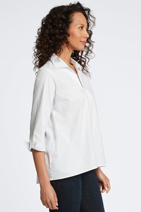 Agnes No Iron Stretch Sateen Shirt