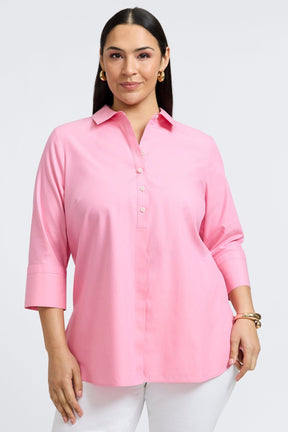 Madison Plus No Iron Pinpoint 3/4 Sleeve Tunic