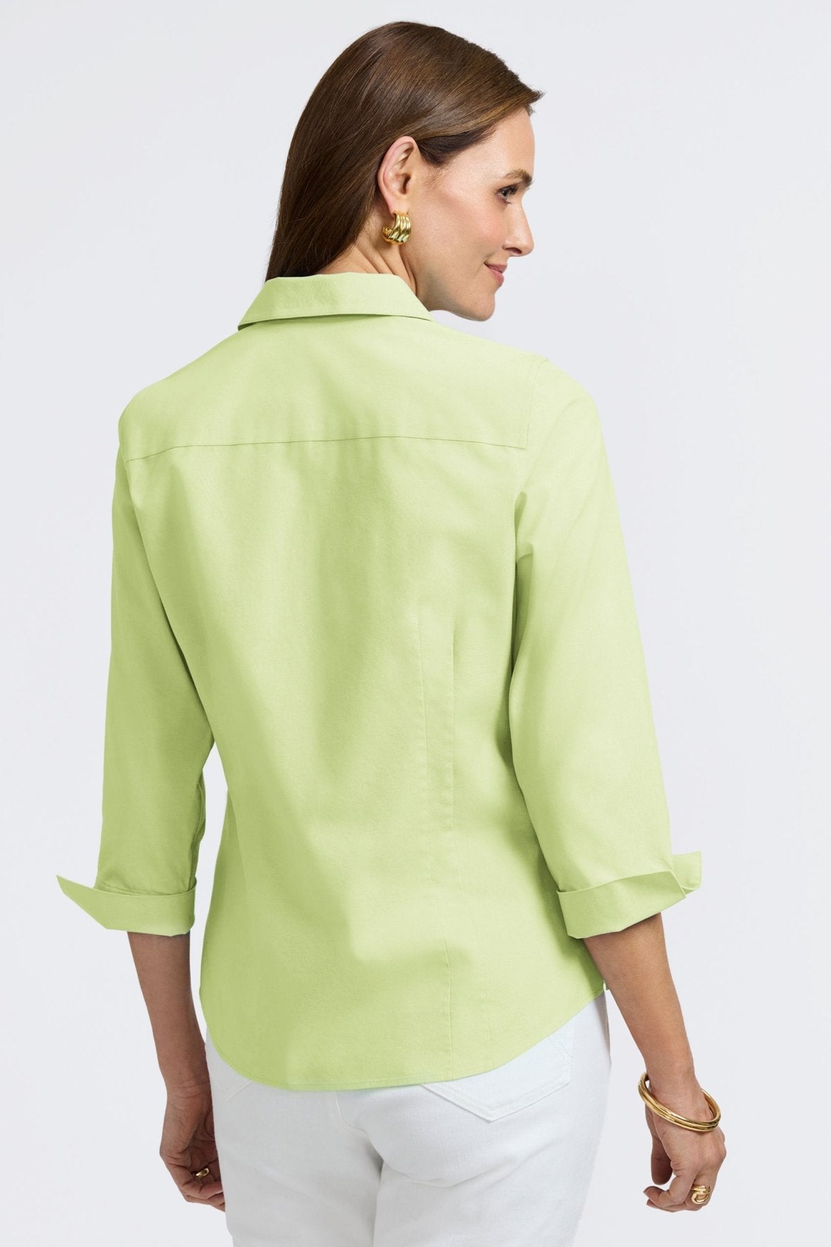 Taylor No Iron Pinpoint 3/4 Sleeve Shirt