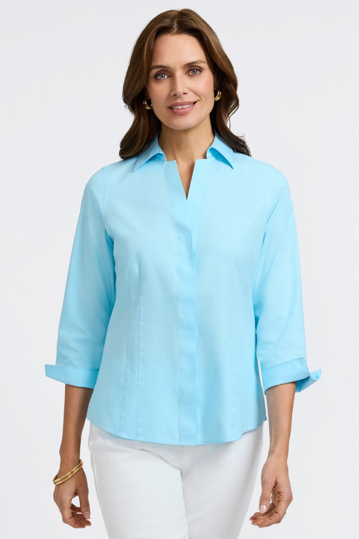 Taylor Pinpoint No Iron 3/4 Sleeve Shirt