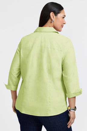 Taylor Plus Pinpoint No Iron 3/4 Sleeve Shirt