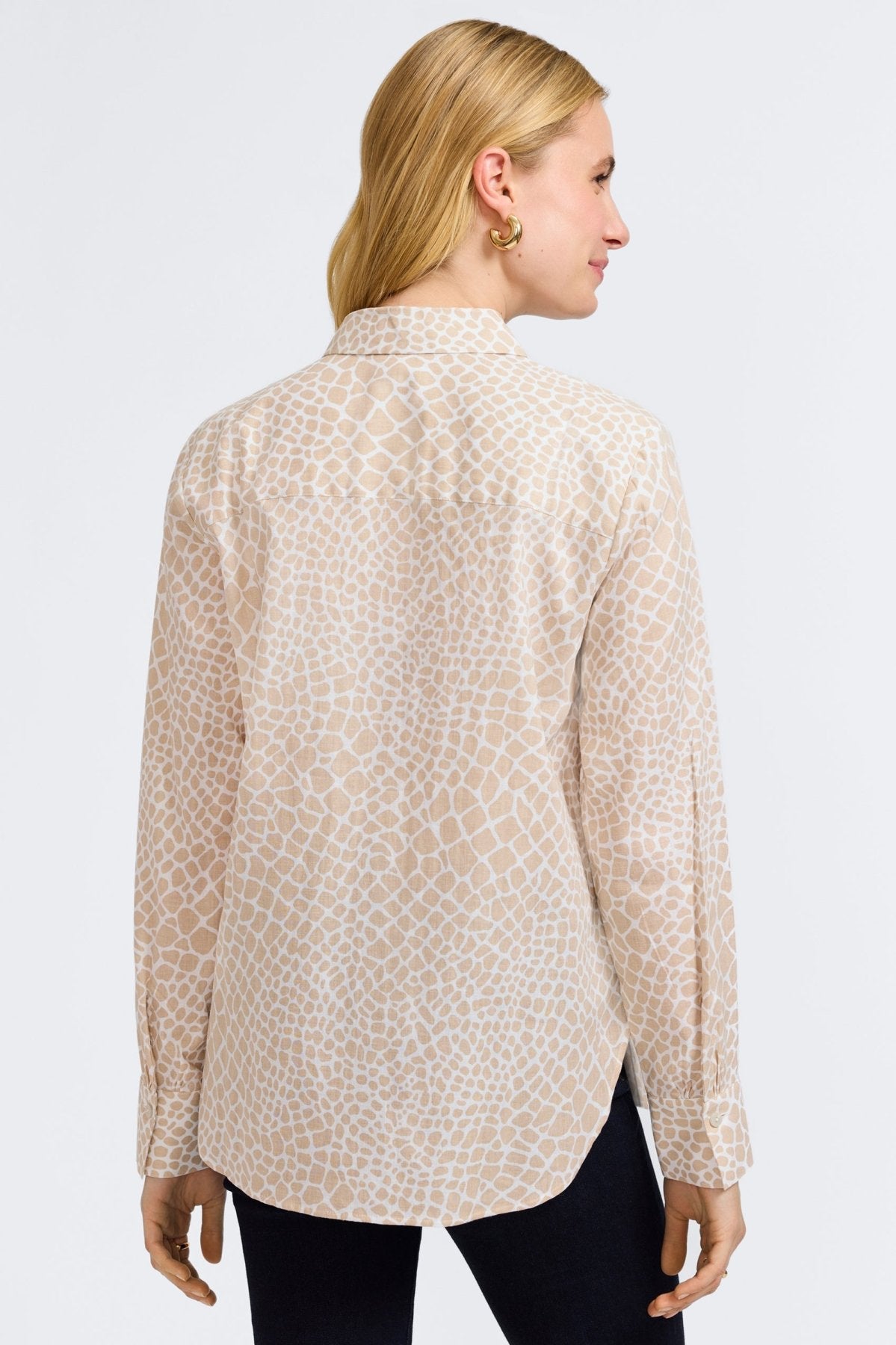 Meghan Linen Giraffe Long Sleeve Shirt