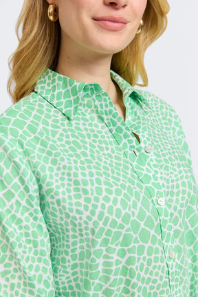 Meghan Linen Giraffe Long Sleeve Shirt