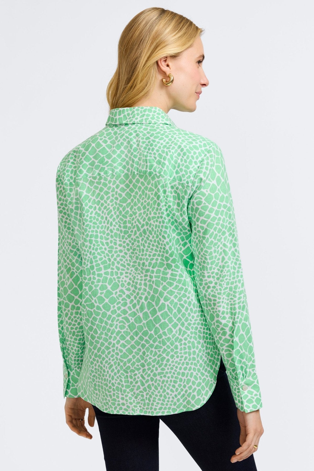 Meghan Linen Giraffe Long Sleeve Shirt