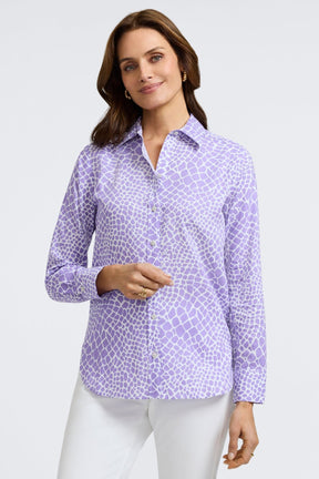 Meghan Linen Giraffe Long Sleeve Shirt