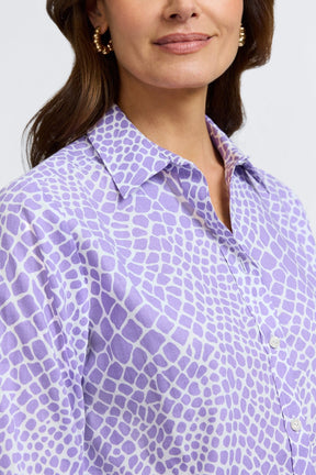 Meghan Linen Giraffe Long Sleeve Shirt