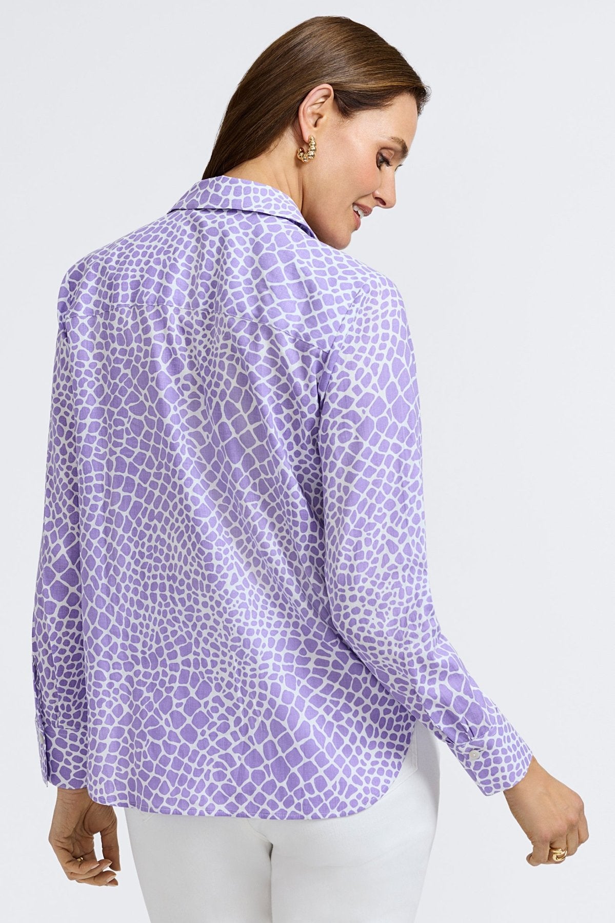 Meghan Linen Giraffe Long Sleeve Shirt