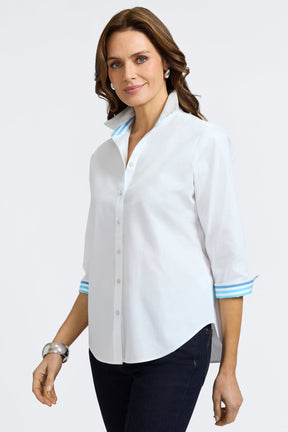 Margie No Iron Pinpoint 3/4 Sleeve Shirt