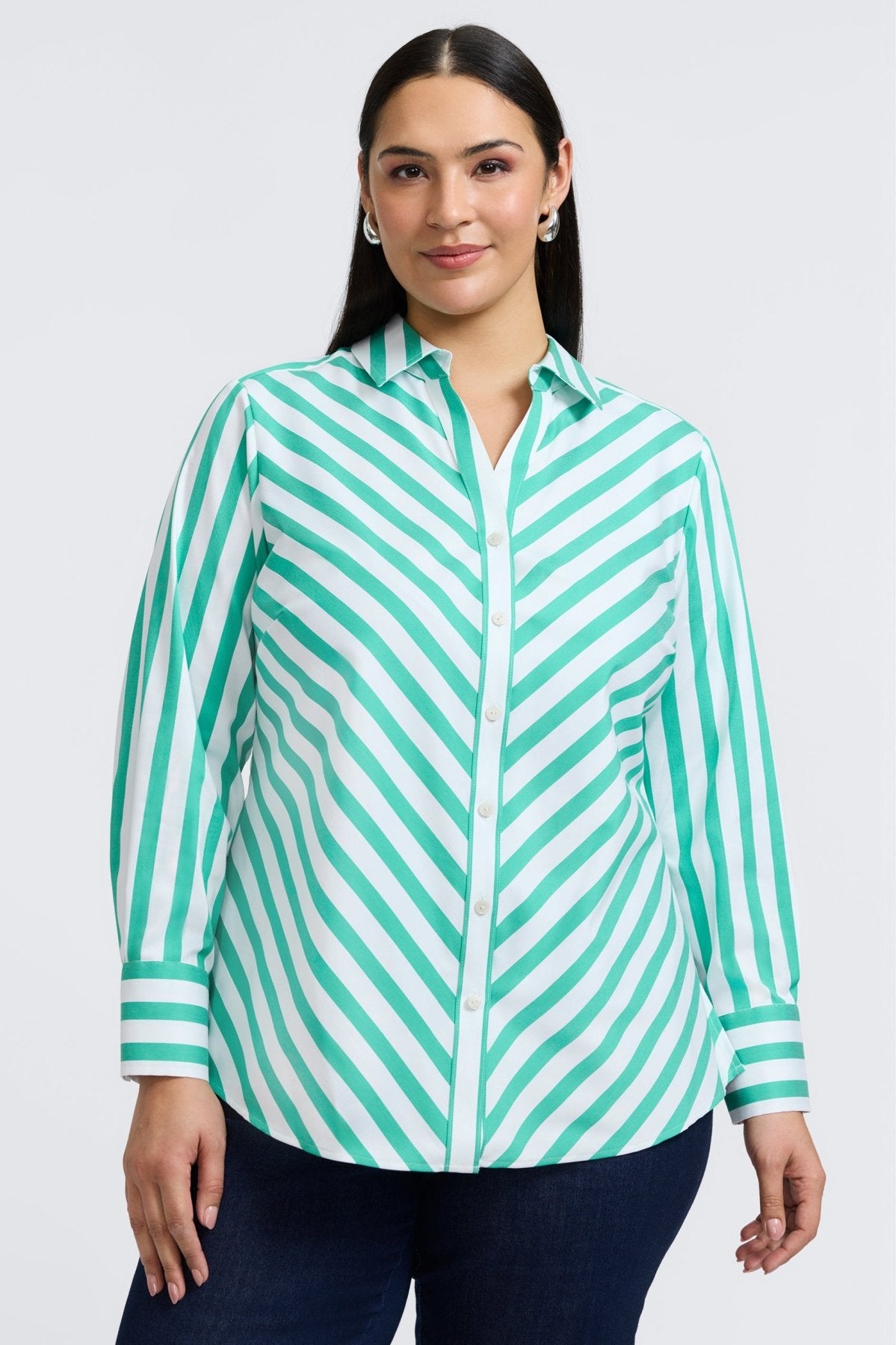 Mary Plus Springtime Stripe Long Sleeve Shirt