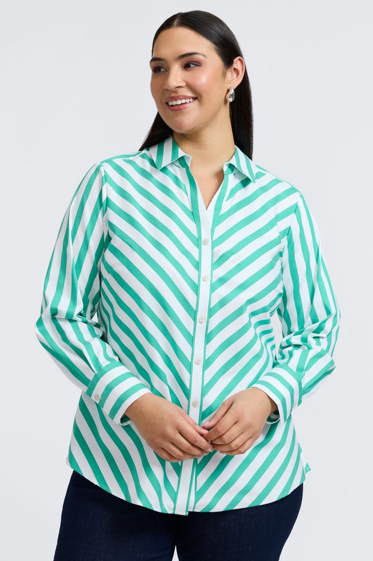 Mary Plus Springtime Stripe Long Sleeve Shirt