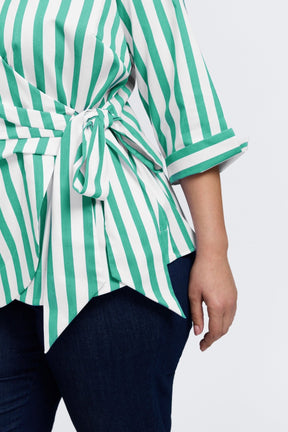 Salina Plus Springtime Stripe 3/4 Sleeve Shirt