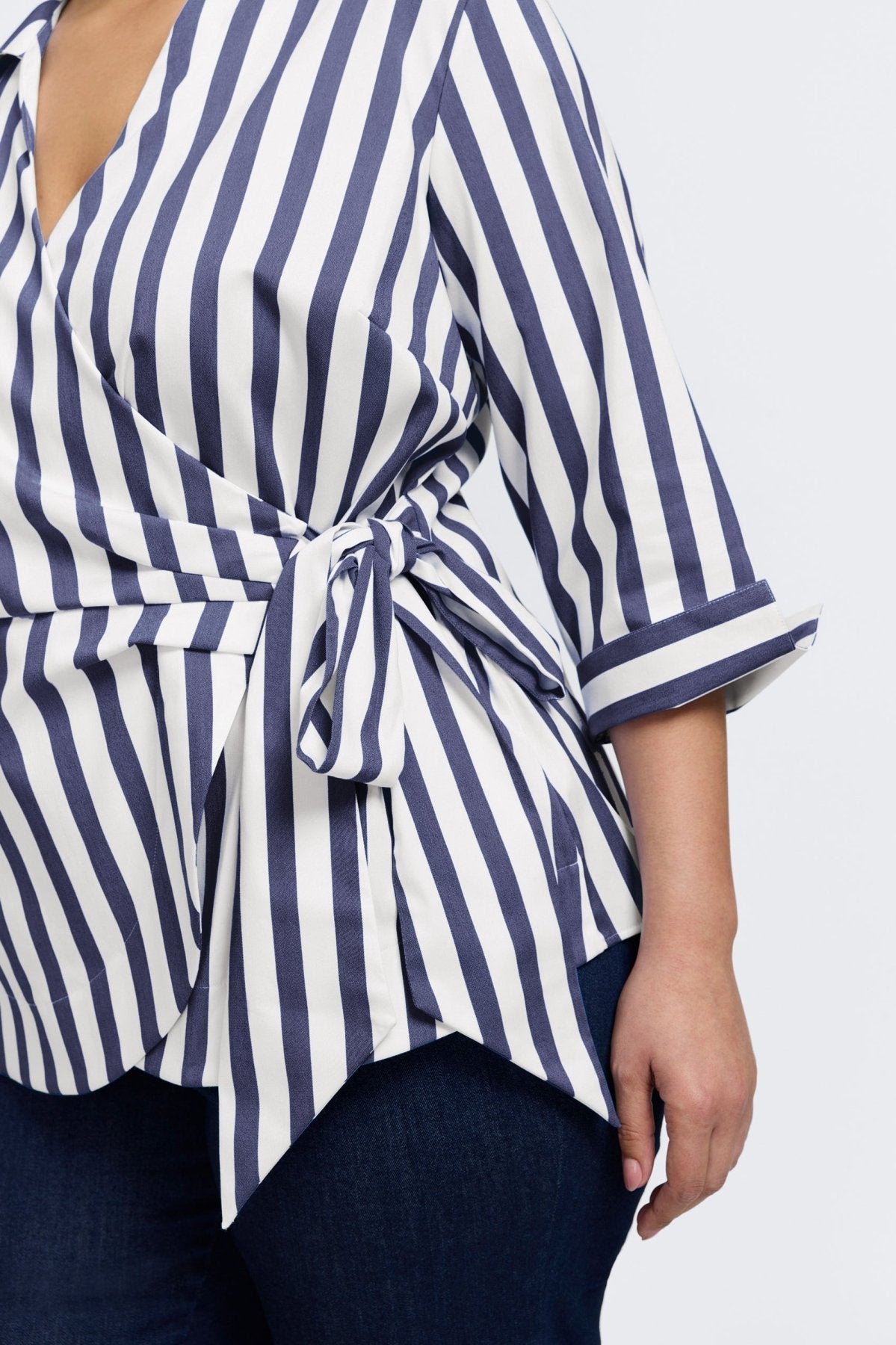 Salina Plus Springtime Stripe 3/4 Sleeve Shirt