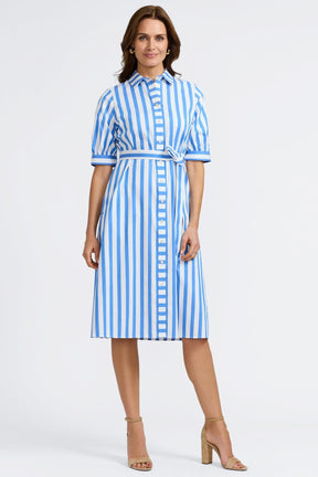 Esther Springtime Stripe Elbow Sleeve Dress