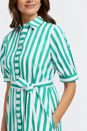 Esther Springtime Stripe Elbow Sleeve Dress