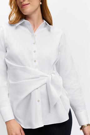 Sabine Stretch Matte Sateen No Iron Tie Shirt