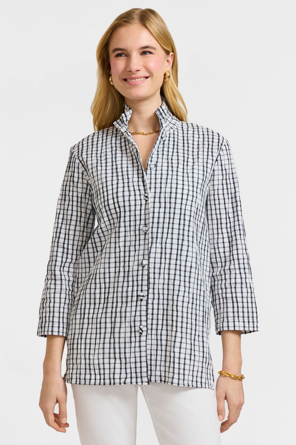 Carolina Crinkle 3/4 Sleeve Shirt Jacket