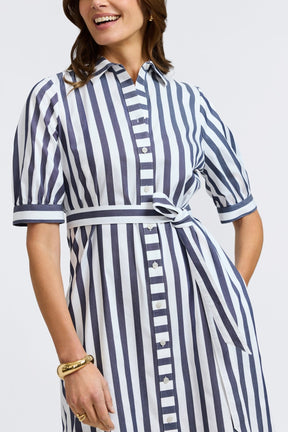 Esther Springtime Stripe Elbow Sleeve Dress