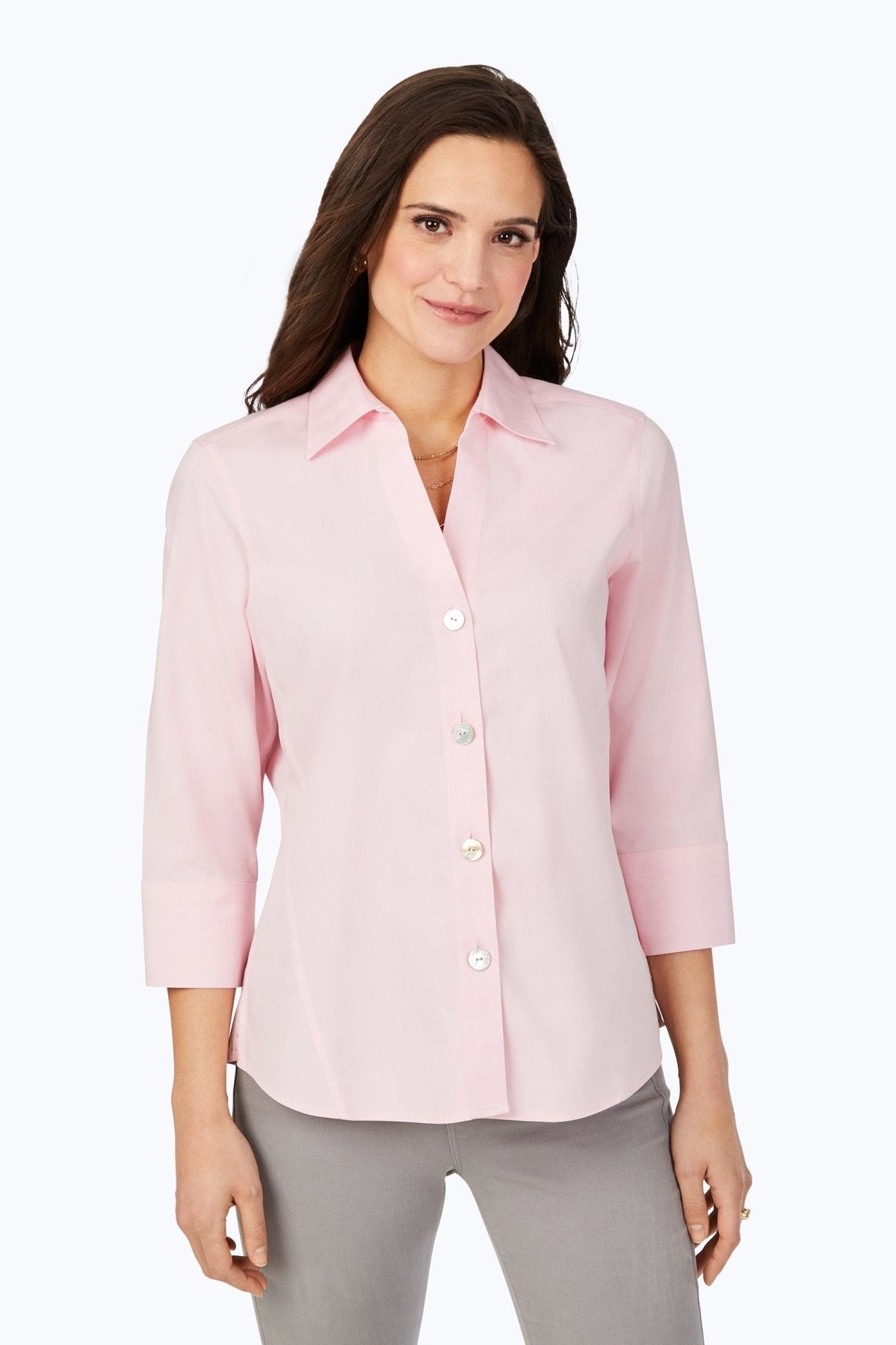 Paityn No Iron Pinpoint 3/4 Sleeve Shirt