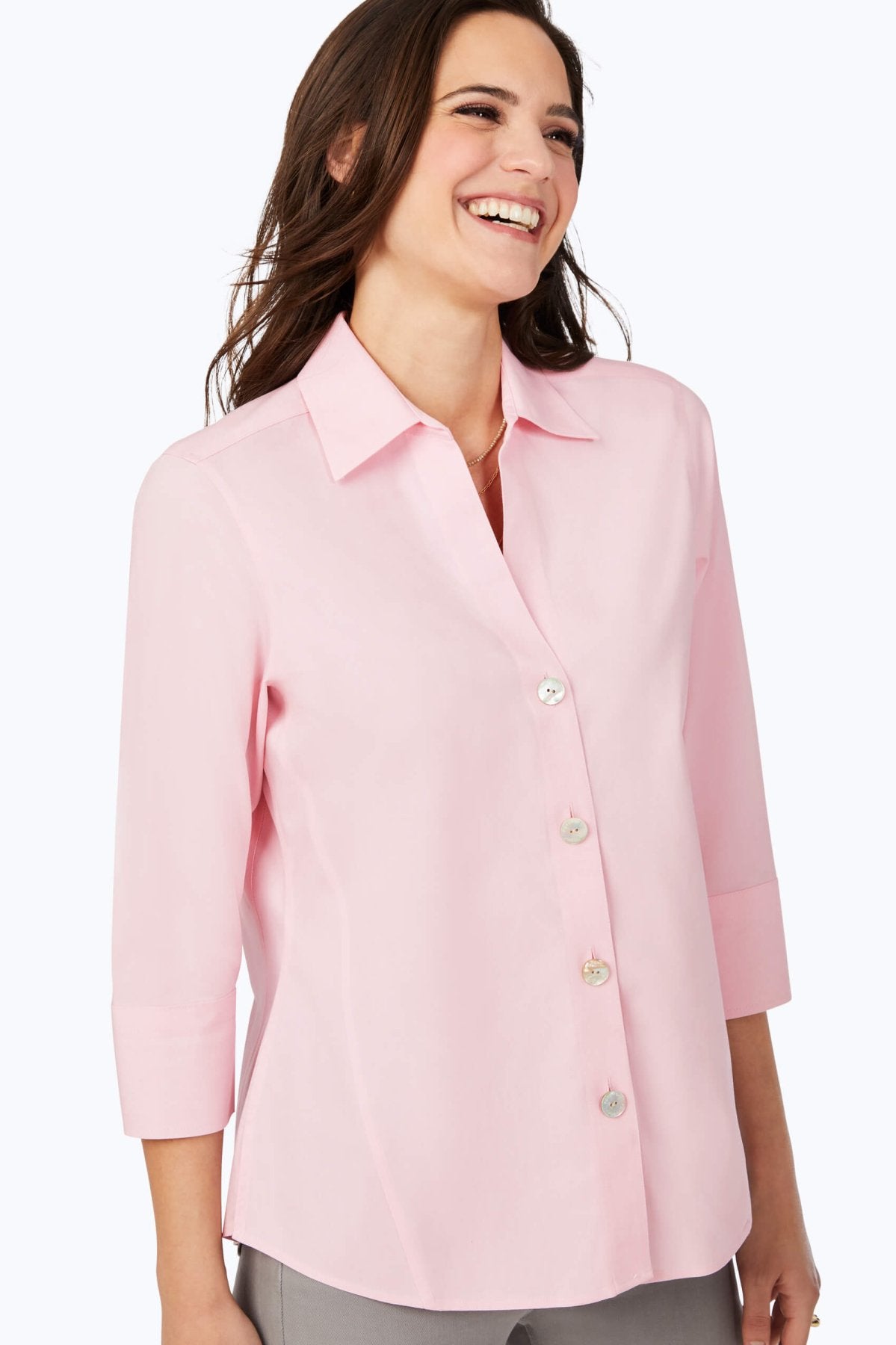 Paityn No Iron Pinpoint 3/4 Sleeve Shirt