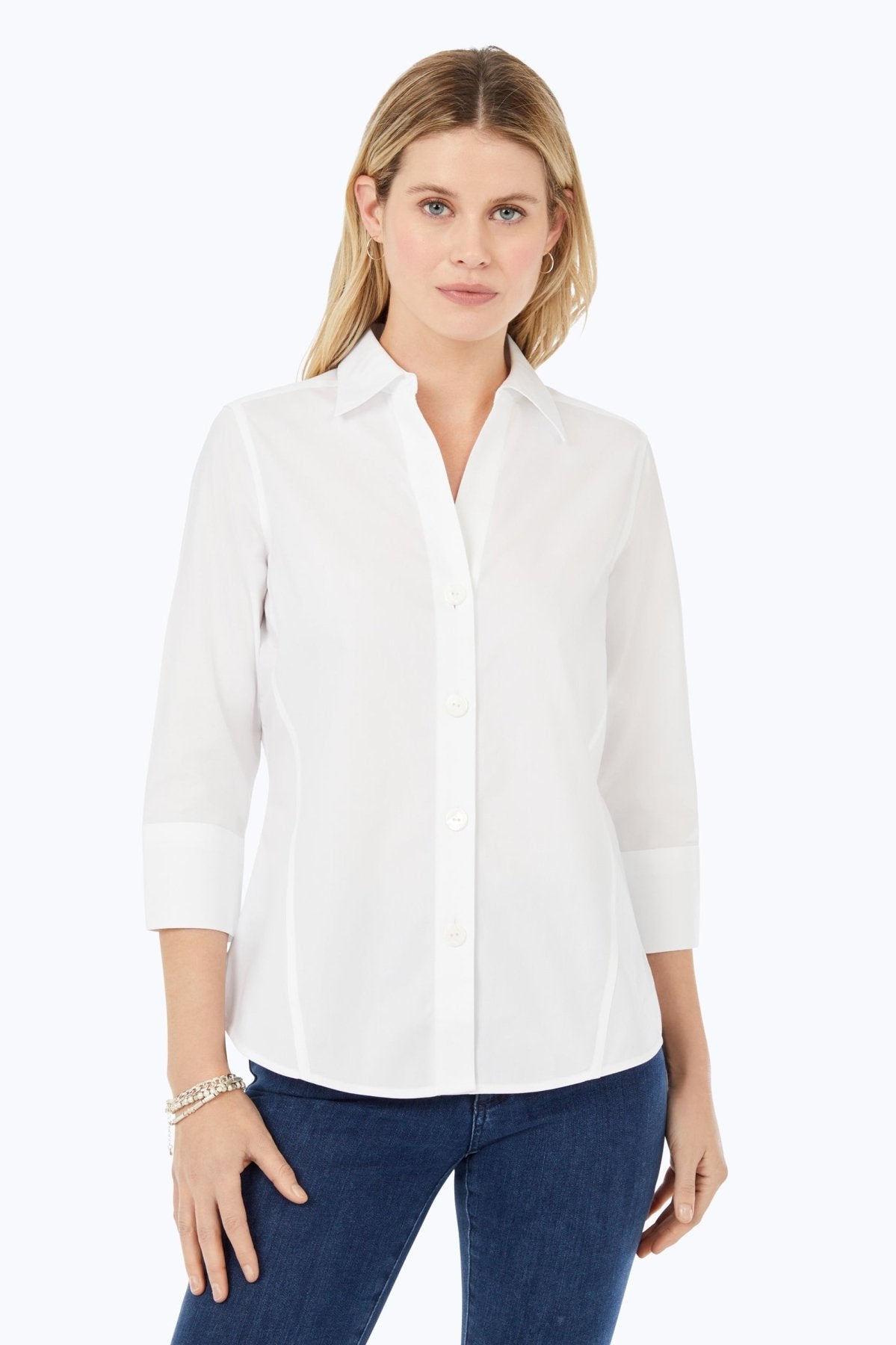 Paityn No Iron Pinpoint 3/4 Sleeve Shirt