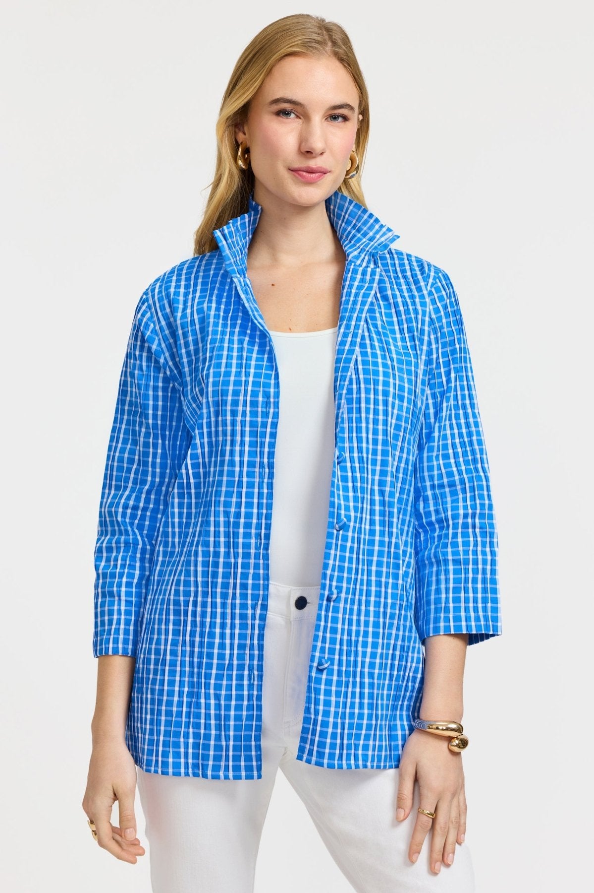 Carolina Crinkle 3/4 Sleeve Shirt Jacket