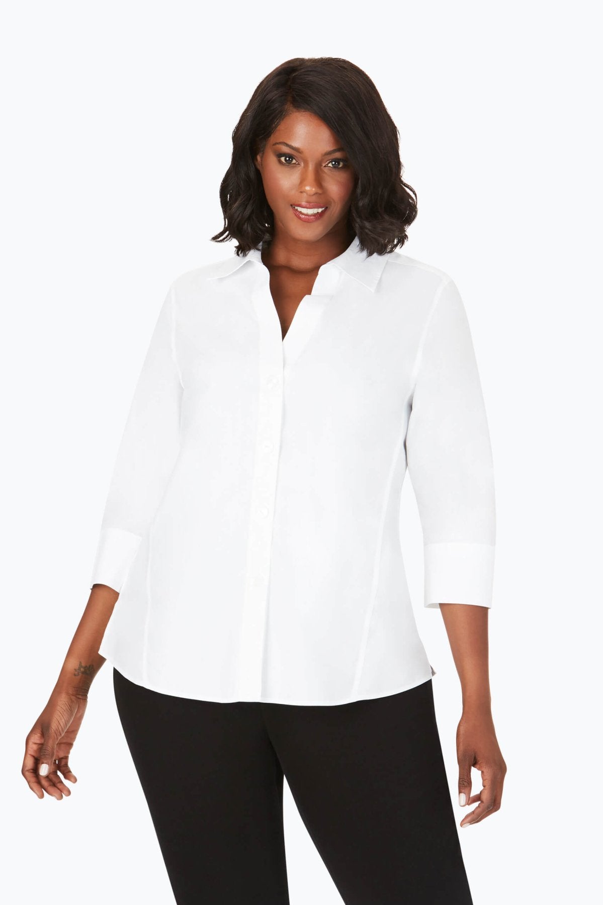 Paityn Plus Essential Pinpoint No Iron Shirt